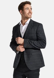 Jeff Oscar Blazer Sakko Dunkelgrau/Grau/Dunkelblau/Hellblau
