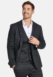 Jeff Oscar Blazer Sakko Dunkelgrau/Grau/Dunkelblau/Hellblau