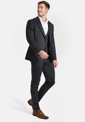 Jeff Oscar Blazer Sakko Dunkelgrau/Hellblau/Grau