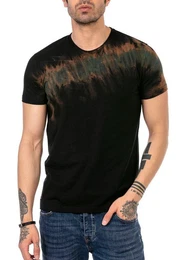 T-Shirt mit einzigartigem Batik-Design Modernes Rundhals-Shirt