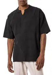 T-Shirt mit Cut-Out-Ausschnitt Lssiges Oversized-Shirt aus 100 % Baumwolle