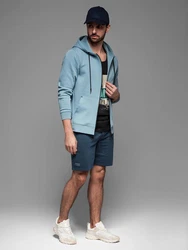 OMBRE Sweatshorts RELAXED FIT Athleisure-Stil Dunkelblau/Hellblau/Blau/Grau
