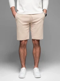 Chinoshorts Casual Herren SLIM FIT Jacquard-Strickshorts strukturierter Jacquard-Strick