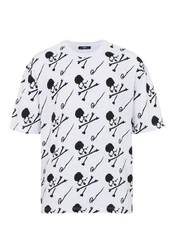 RedBridge T-Shirt mit Totenkopf-Print Beige/Schwarz/Weiß/Grün