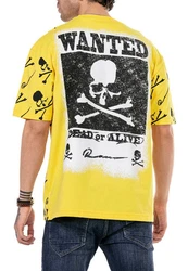 RedBridge T-Shirt mit Totenkopf-Print Gelb