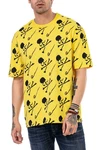 RedBridge T-Shirt mit Totenkopf-Print Gelb