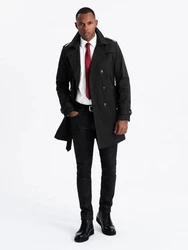 OMBRE Trenchcoat SLIM FIT Schwarz/Braun