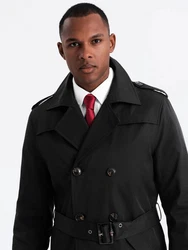 OMBRE Trenchcoat SLIM FIT Schwarz/Braun