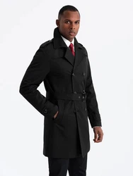 OMBRE Trenchcoat SLIM FIT Schwarz/Braun