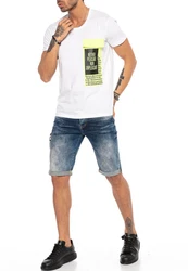 RedBridge T-Shirt Thornton Weiß/Gelb/Creme