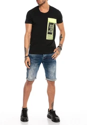 RedBridge T-Shirt Thornton Schwarz/Hellblau/Braun/Neonfarben/Gelb