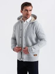 OMBRE Kapuzenpullover Kapuzenpulli mit Knopfleiste 