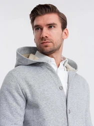 OMBRE Kapuzenpullover Kapuzenpulli mit Knopfleiste 
