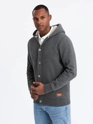 OMBRE Kapuzenpullover Kapuzenpulli mit Knopfleiste 