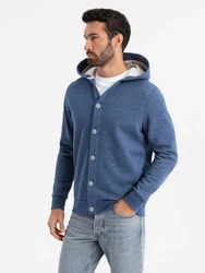 OMBRE Kapuzenpullover Kapuzenpulli mit Knopfleiste 