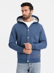 OMBRE Kapuzenpullover Kapuzenpulli mit Knopfleiste 