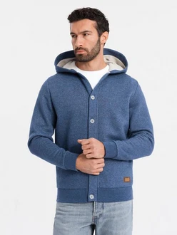 OMBRE Kapuzenpullover Kapuzenpulli mit Knopfleiste