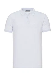 T-Shirt mit Logo-Stickerei Klassischer Kragen, Regular Fit, Baumwolle