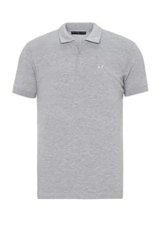 T-Shirt mit Logo-Stickerei Klassischer Kragen, Regular Fit, Baumwolle