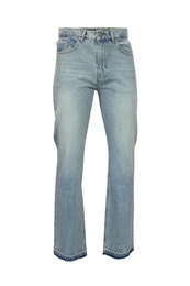 5-Pocket-Jeans Herren Open Hem Jeans Straight Fit 100& Baumwolle