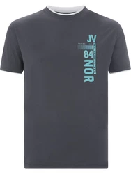 Jan Vanderstorm T-Shirt FLEMMING Grau/Dunkelblau/Blau