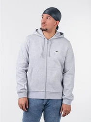Lacoste Sweatshirt Sweatjacke mit Kapuze Grau/Hellgrau