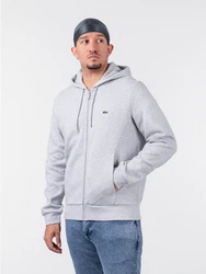 Lacoste Sweatshirt Sweatjacke mit Kapuze Grau/Hellgrau