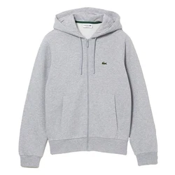 Lacoste Sweatshirt Sweatjacke mit Kapuze Grau/Hellgrau