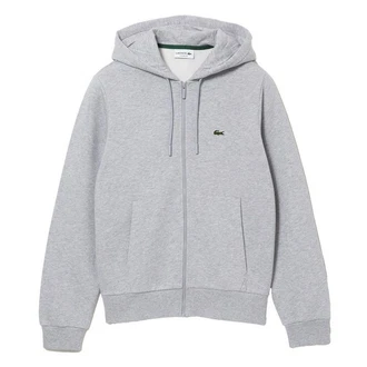 Lacoste Sweatshirt Sweatjacke mit Kapuze Grau/Hellgrau