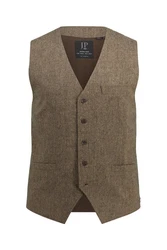 JP1880 Steppweste Tweed Weste Tracht Braun/Rot/Grau/Khaki