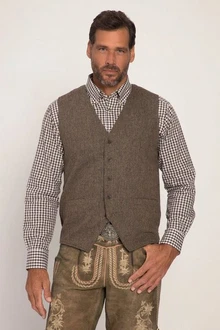JP1880 Steppweste Tweed Weste Tracht Braun/Rot/Grau/Khaki