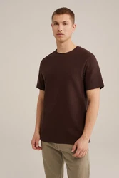 WE Fashion T-Shirt Dunkelrot/Bordeaux/Dunkelbraun/Braun