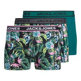 Plus Retro Pants Groe Gren Pants 3er-Pack petrol/Alloverprint Jack&Jones JACDREW (Spar-Pack, 3-St., 3er-Pack)