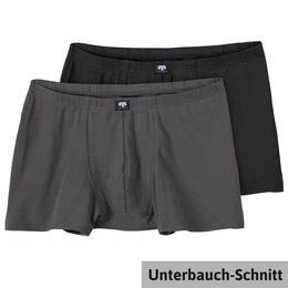Retro Pants Groe Gren Herren Unterbauch-Pants 2er-Pack grau/schwarz (Spar-Pack, 2-St., 2er-Pack)