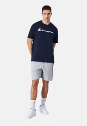 Champion T-Shirt Kurzarmshirt Dunkelblau/Beige