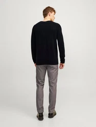 Jack & Jones Strickpullover Hill (1-tlg) Schwarz/Dunkelblau