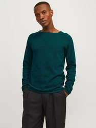 Jack & Jones Strickpullover Hill (1-tlg) tanne