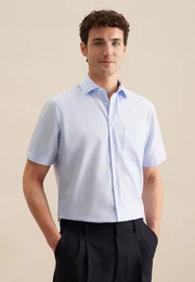 Businesshemd Regular Regular Kurzarm Kentkragen Uni