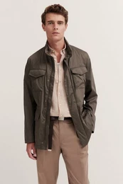 Langjacke mit Stehkragen