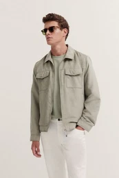 Langjacke aus wasserabweisendem Velourleder