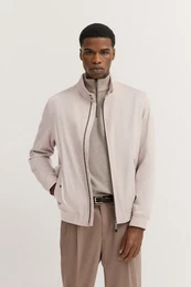 Blouson mit Stehkragen & Strickdetails