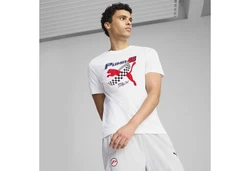 PUMA T-Shirt GRAPHICS Moto Herren Weiß