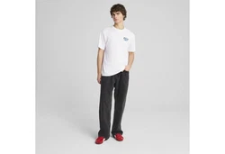 PUMA T-Shirt GRAPHICS Moto Relaxed Herren Weiß/Dunkelblau