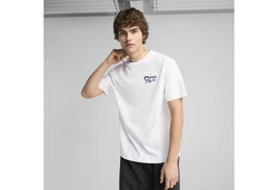 PUMA T-Shirt GRAPHICS Moto Relaxed Herren Weiß/Dunkelblau