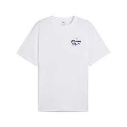 PUMA T-Shirt GRAPHICS Moto Relaxed Herren Weiß/Dunkelblau