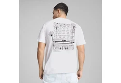 PUMA T-Shirt GRAPHICS Hotel Relaxed Herren Weiß/Schwarz