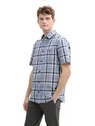 Kurzarmhemd CHECKED SLUBYARN SHIRT (1-tlg)