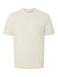 T-Shirt SLHTRAY SS KNIT MERINO CREW (1-tlg) aus Wolle