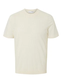 SELECTED HOMME T-Shirt SLHTRAY SS KNIT MERINO CREW 
