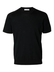 SELECTED HOMME T-Shirt SLHTRAY SS KNIT MERINO CREW 